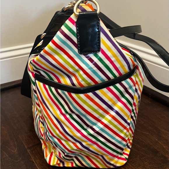 Kate Spade Multicolor Diagonal Stripe Diaper Bag with Black Handles - Picture 6 of 15